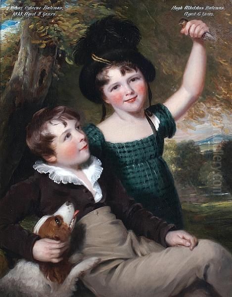 A Portrait Of Thomas Osborne Bateman And Hughathelstan Bateman Oil Painting by Thomas Barber