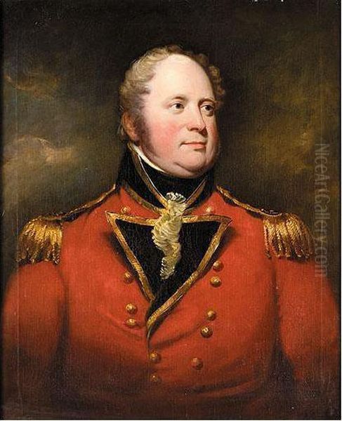 Portrait Of Colonel Elliott Of Gedling Hall, Nottinghamshire Oil Painting by Thomas Barber