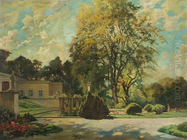 Castle Charlottenhof, Park Sanssouci Oil Painting by Paul Herrmann