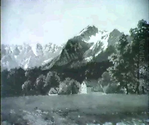 Vorgebirgslandschaft Mit Blick Auf Schneebedeckte Berge Oil Painting by Phillip Ludwig Herrmann