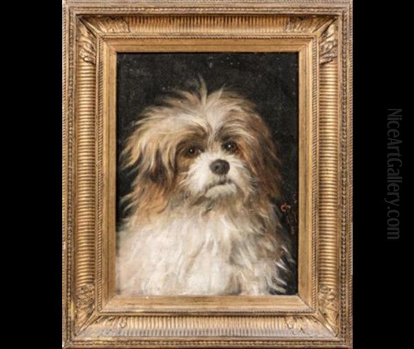 Shih-tzu Oil Painting by Charles Herrmann-Leon