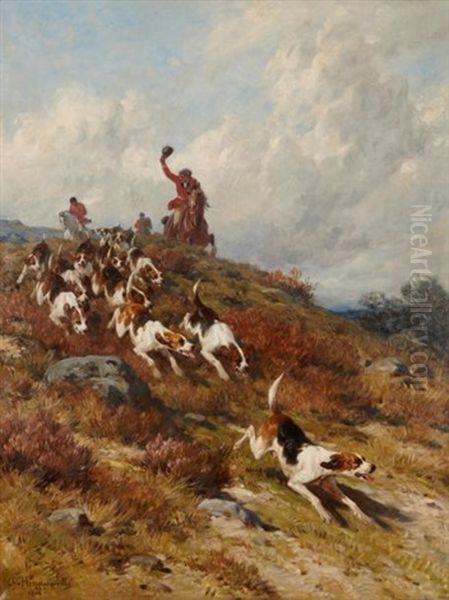 La Chasse A Courre Oil Painting by Charles Herrmann-Leon