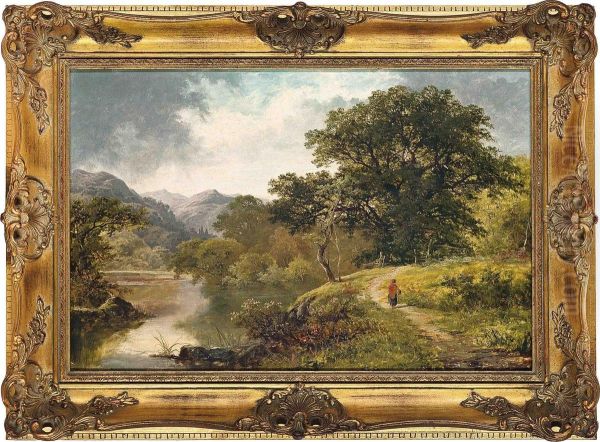 A Walk By The River Oil Painting by Thomas Stanley Barber