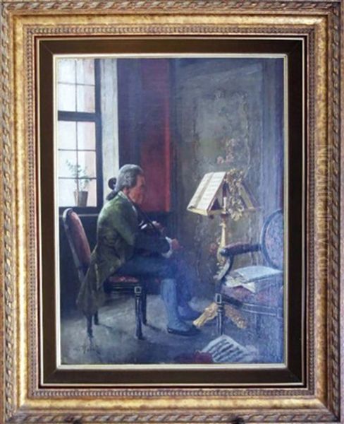 Interiorscape Portrait Painting Oil Painting by Otto Herschel