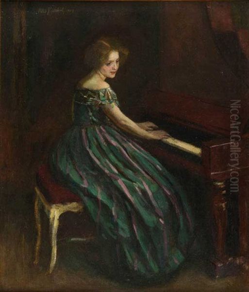 A Sweet Melody Oil Painting by Otto Herschel