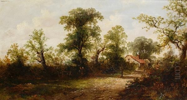 Lane Scene, Surrey Oil Painting by Thomas Stanley Barber