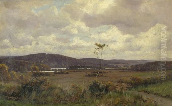 Herbstlandschaft Bei Silkeborg Im Danischen Midtjylland Oil Painting by Oscar Herschend