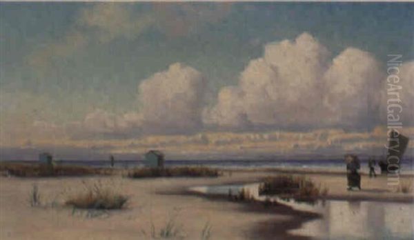 Fra Hornb+l Strand Oil Painting by Oscar Herschend