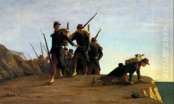 Le Bataillon Carre En Crimee Oil Painting by Francois Etienne Hersent