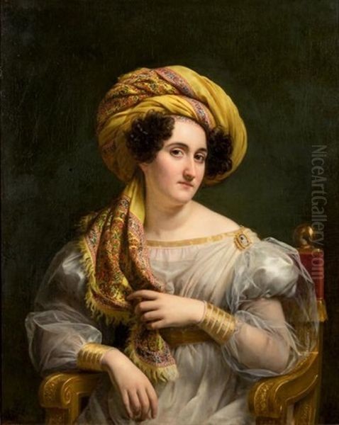 Portrait De Josephine Louise Hortense Soult, Epouse Mornay Oil Painting by Louis Hersent