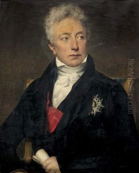 Portrait En Buste De Jacques-claude Comte Beugnot Oil Painting by Louis Hersent