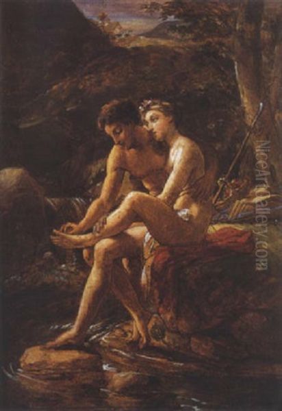 Daphnis Et Chloe Oil Painting by Louis Hersent