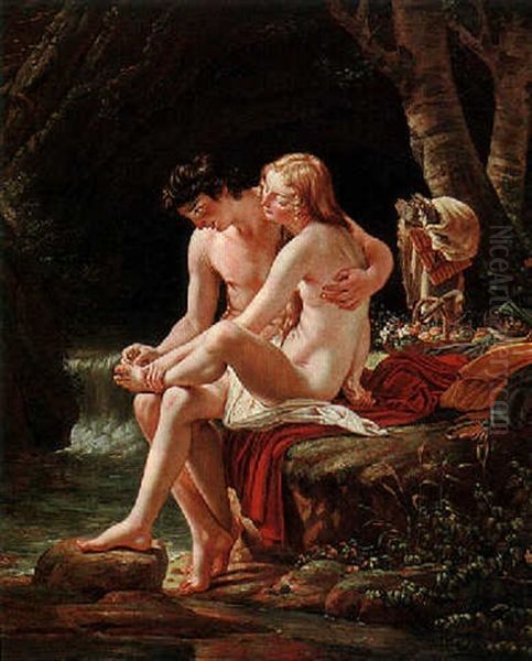 Daphnis Et Chloe Ou Le Tireur D'epines Oil Painting by Louis Hersent