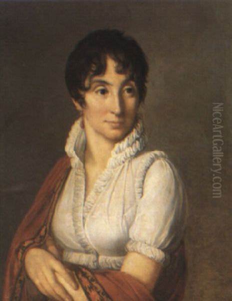 A Portrait Of A Lady Oil Painting by Louise Marie Jeanne Hersent