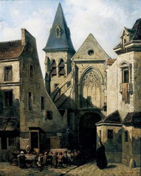 Eglise A Saint Medard Oil Painting by Emile Antoine Francois Herson