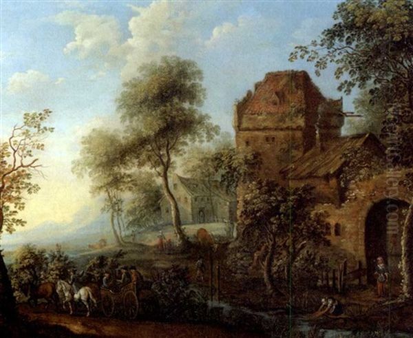 Landschaft Mit Dreigespann Oil Painting by Alexandre van Herssen