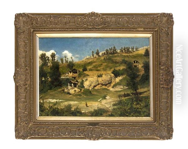 Italienische Landschaft Oil Painting by Albert Hertel