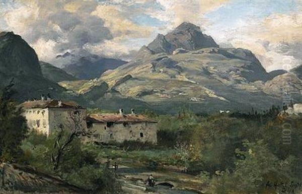 Riva/gardasee Oil Painting by Albert Hertel