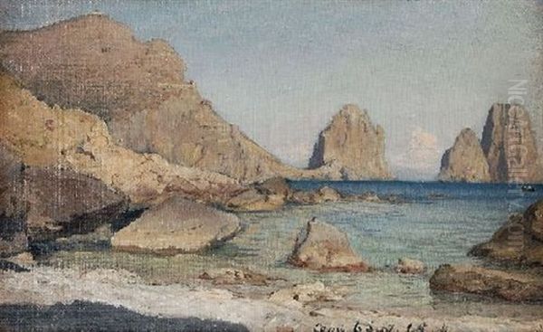 Capri Oil Painting by Albert Hertel