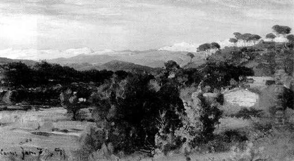 Blick Auf Das Esterel-gebirge Bei Cannes Oil Painting by Albert Hertel