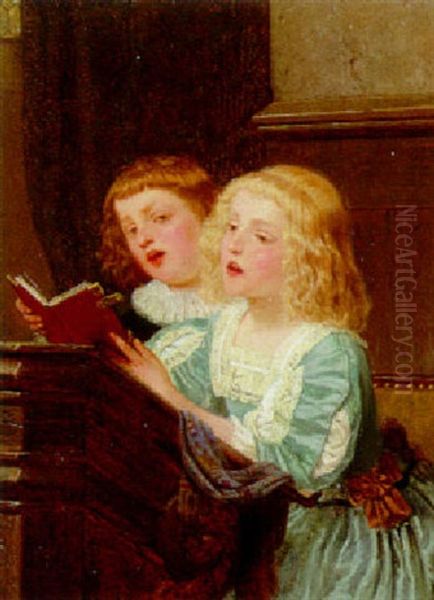 The Young Choir Singers Oil Painting by Carl Konrad Julius Hertel