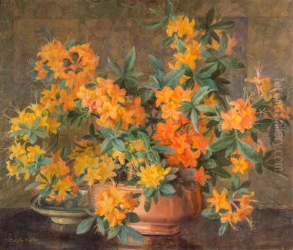 Azaleas Oil Painting by Adele Herter