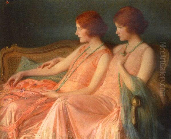 The Bouvier Twins Oil Painting by Albert Herter