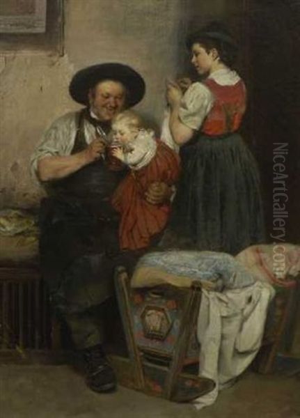 Fruh Ubt Sich Oil Painting by Johann Caspar Herterich