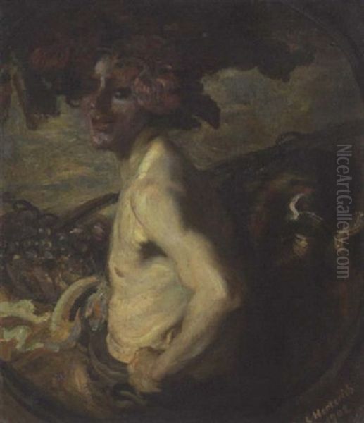 Bacchus Oil Painting by Ludwig Von Herterich