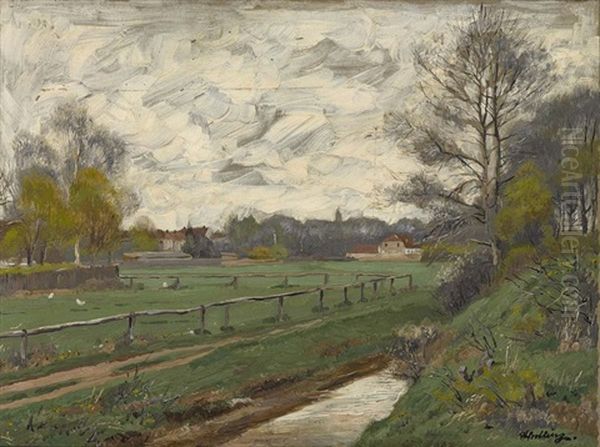 Landschaft Mit Bachlauf Oil Painting by Wilhelm Jakob Hertling