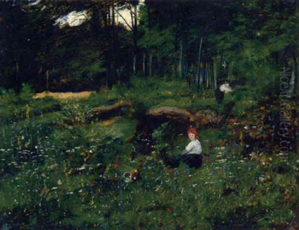 Bauerngarten Oil Painting by Wilhelm Jakob Hertling