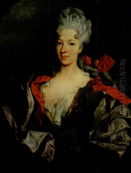 Halbfigurliches Portrait Der Erzherzogin Marie Christine, Tochter Der Kaiserin Maria Theresia Oil Painting by Johann Michael Hertz