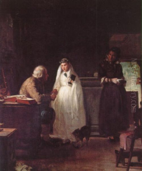 Konfirmanden Oil Painting by Axel Gustav Hertzberg