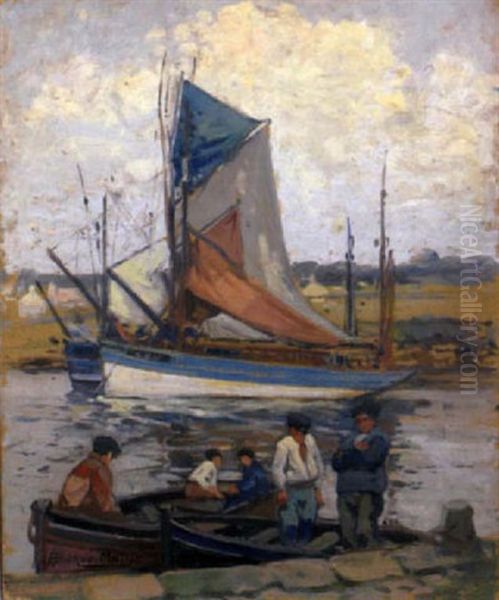 Retour Des Marins A Concarneau by Jules-Alfred Herve-Mathe