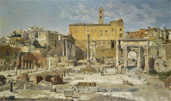 The Roman Forum Oil Painting by Veronika Maria Herwegen-Manini