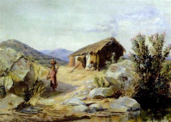 Bord De L'oued Oil Painting by Edouard Herzig