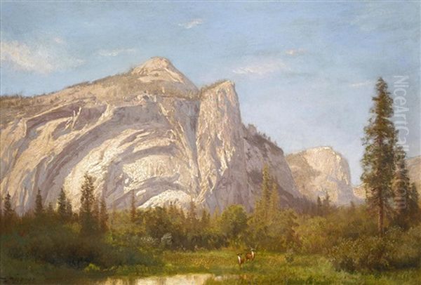 Golden Buttes, Yosemite Oil Painting by Hermann Herzog