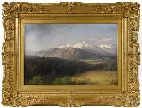 Mountainous Landscape Oil Painting by Hermann Herzog