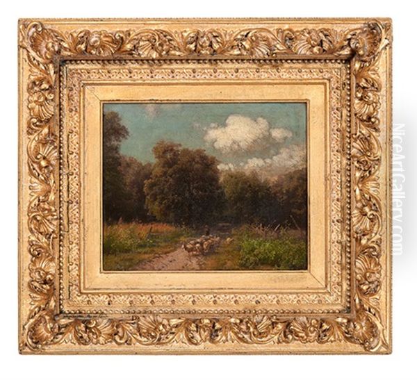 Rural Landscape Oil Painting by Hermann Herzog