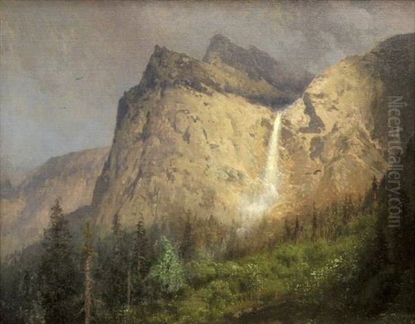 Bridal Veil Falls, Yosemite Oil Painting by Hermann Herzog