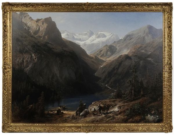 Upper Lake Of The Koenig Sea Oil Painting by Hermann Herzog