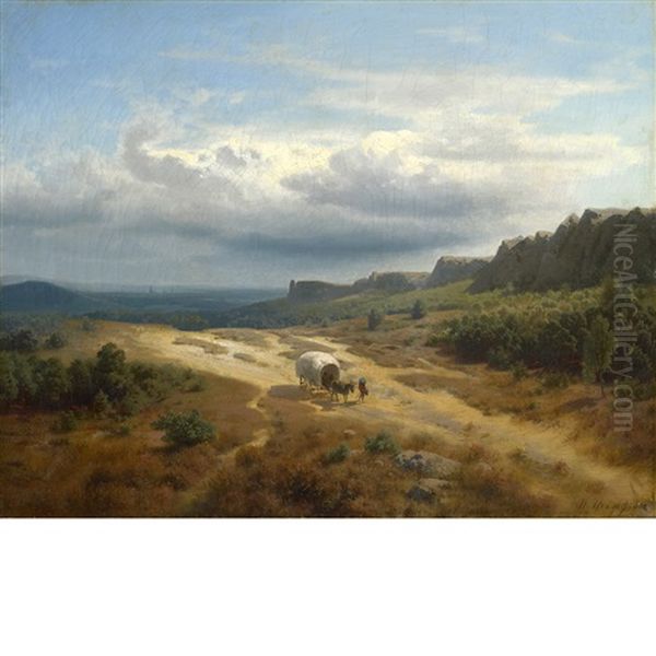 Heading West Oil Painting by Hermann Herzog