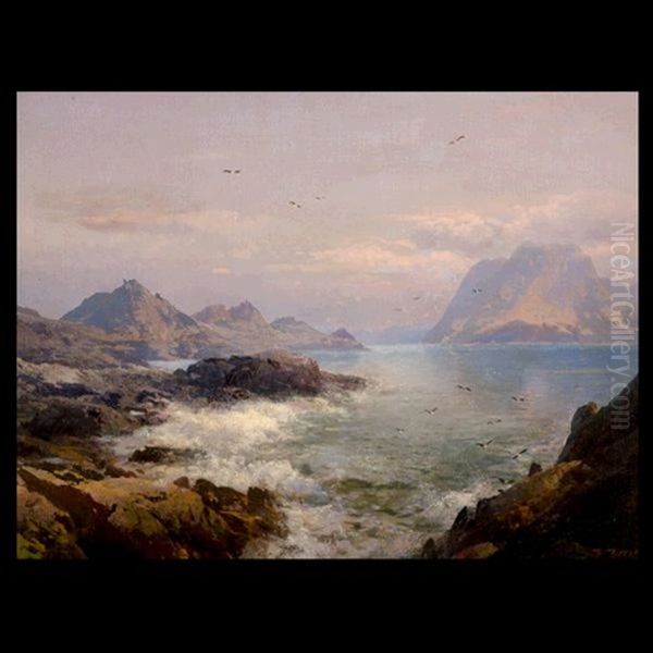 Farallon Islands, Pacific Coast Oil Painting by Hermann Herzog