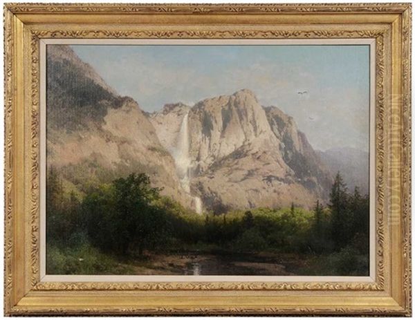 Yosemite Falls, Lower Yosemite Valley Oil Painting by Hermann Herzog