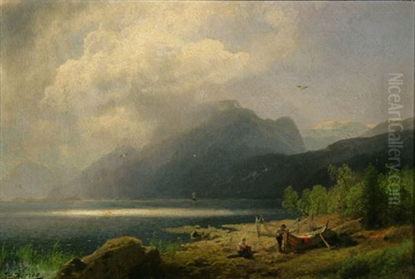 Hardangerfjord, Norway Oil Painting by Hermann Herzog