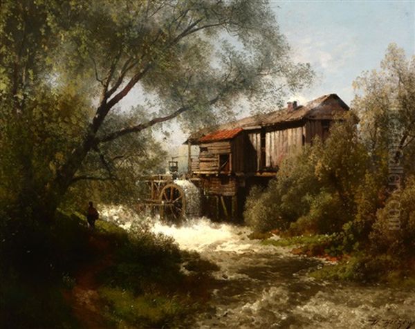 Huntingdon Valley, Near Philadelphia Oil Painting by Hermann Herzog