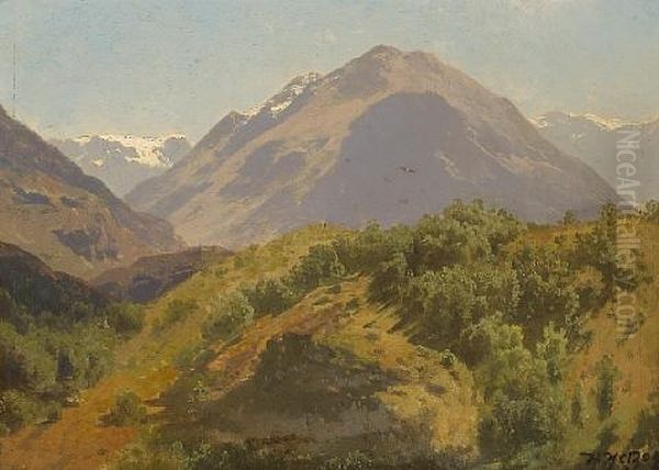 Extensive Majestic Landscape Oil Painting by Hermann Herzog