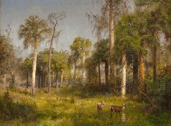 Florida Landscape Oil Painting by Hermann Herzog