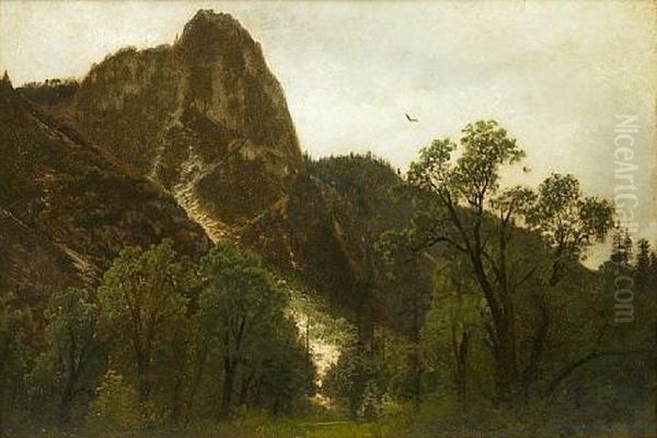 Sentinel Rock, Yosemite Oil Painting by Hermann Herzog