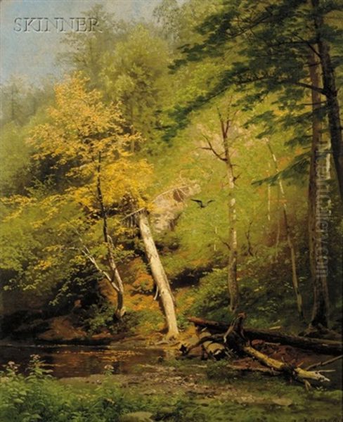 Adams Creek Near Liberty Falls Oil Painting by Hermann Herzog